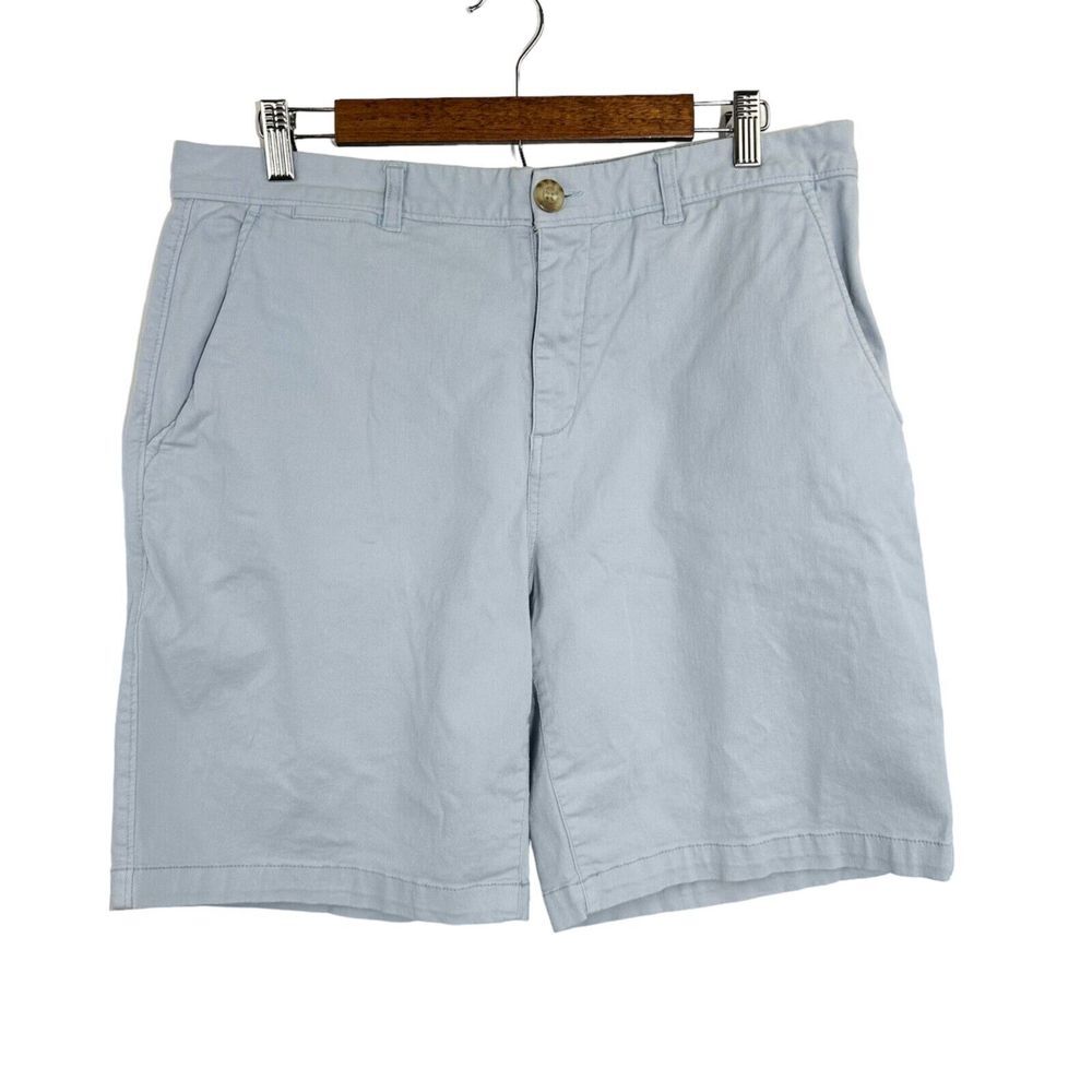 JOHNNIE O Mens 9" Cotton Spandex Performance Chino Shorts Light Blue‎ Size 35